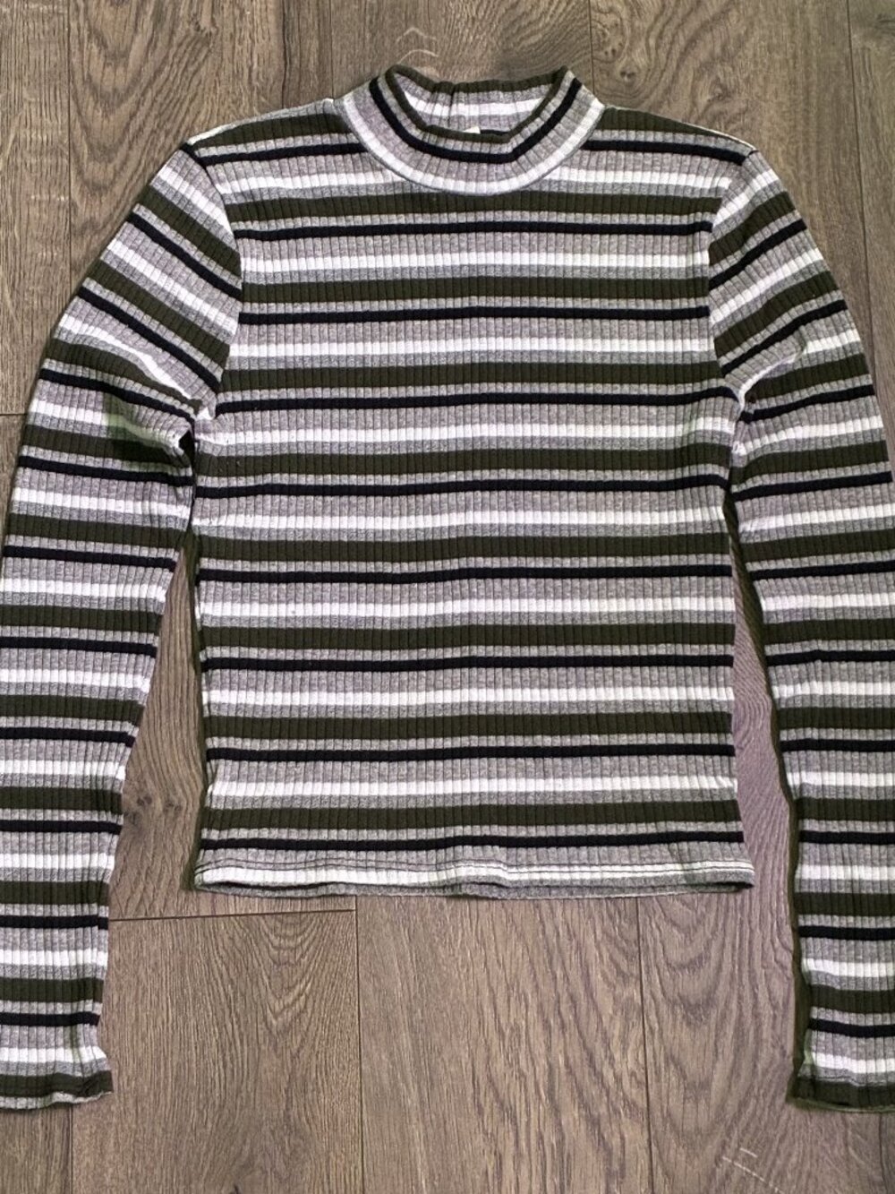 Sky and Sparrow Green Striped Long Sleeve